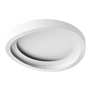 1-Light Dimmable White Finish LED Flush Mount Lighting