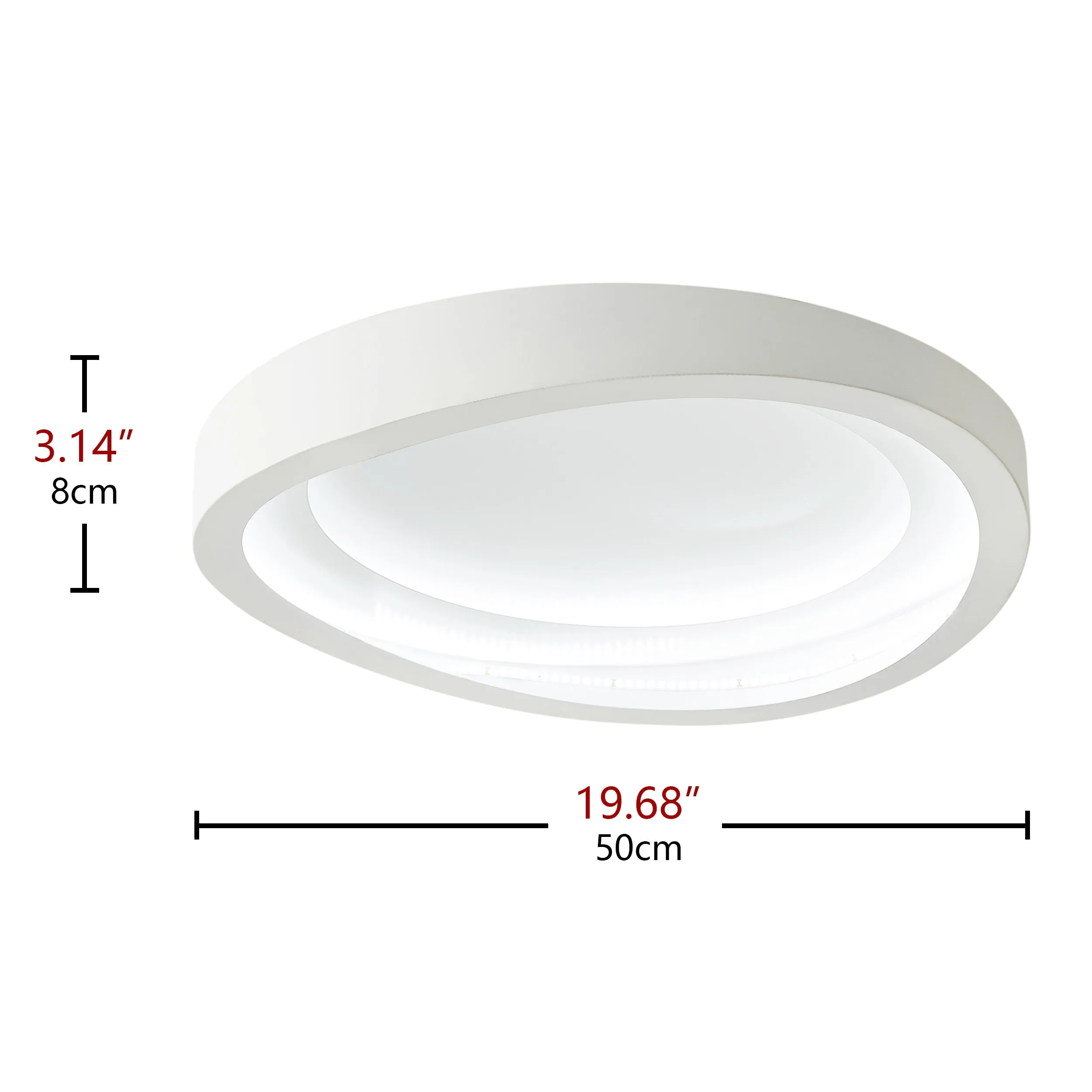 1-Light Dimmable White Finish LED Flush Mount Lighting
