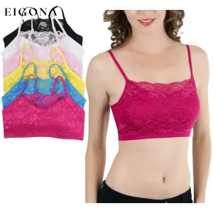 6-Pack: Women's Lace Over Modesty Panel Padded Bralettes