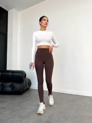 Bitter Brown High Waist Orj Leggings