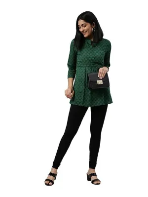 Black Cotton and Lycra Blend Chudidar Leggings