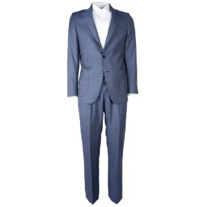 Blue Virgin Wool Men's Suit
