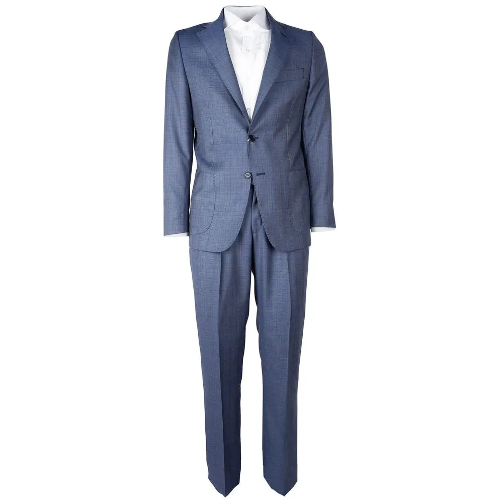 Blue Virgin Wool Men's Suit