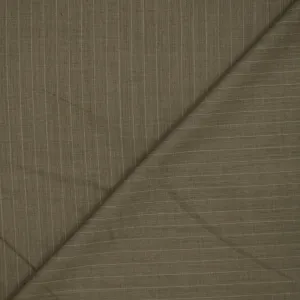 Brown with Stripes Worsted Wool Suiting Fabric