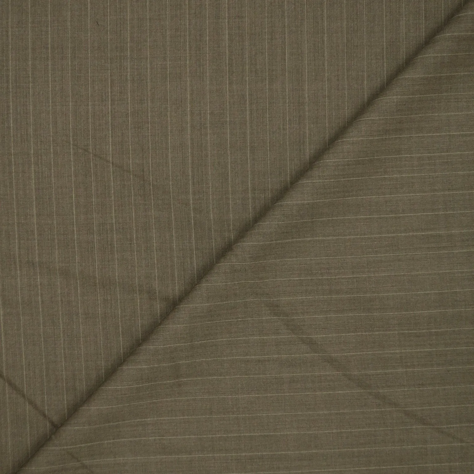 Brown with Stripes Worsted Wool Suiting Fabric