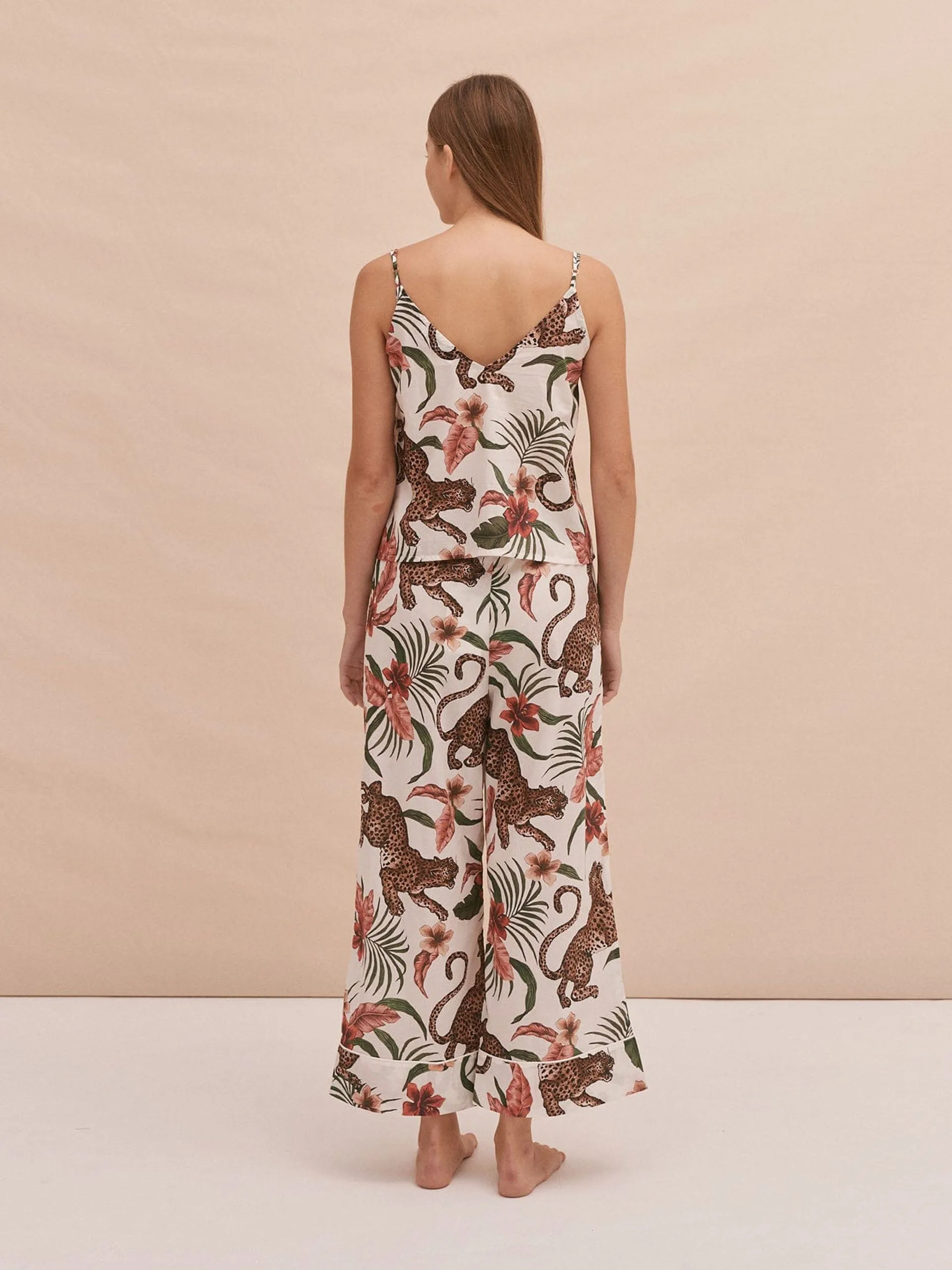 Cami and wide leg set soleia print cream