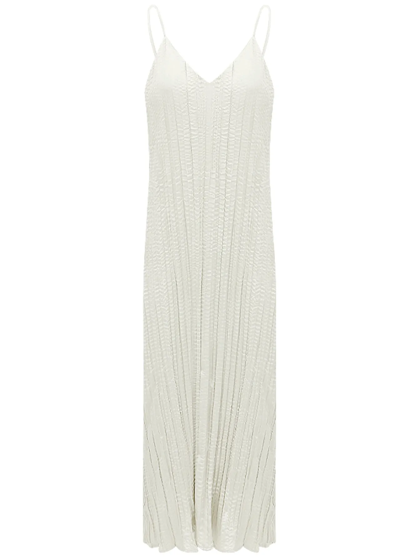 Chrevron Knitted Ivory French Slip Dress