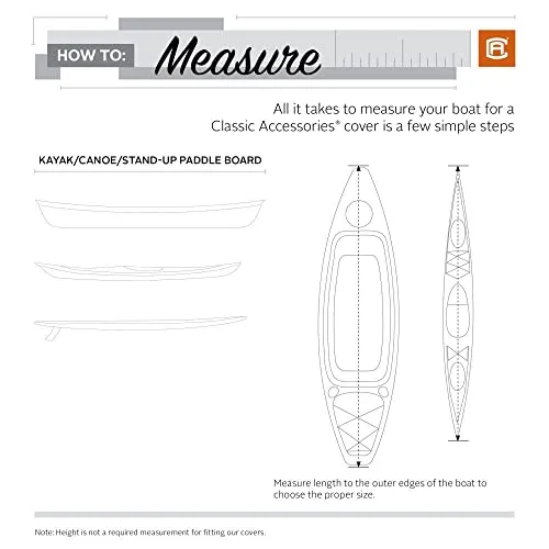 Classic Accessories StormPro Dark Grey 16 Foot Heavy-Duty Kayak/Canoe Cover, Marine Grade Fabric, Water resistant, Storage Dust Cover, Fishing boat, Sunblock Shield