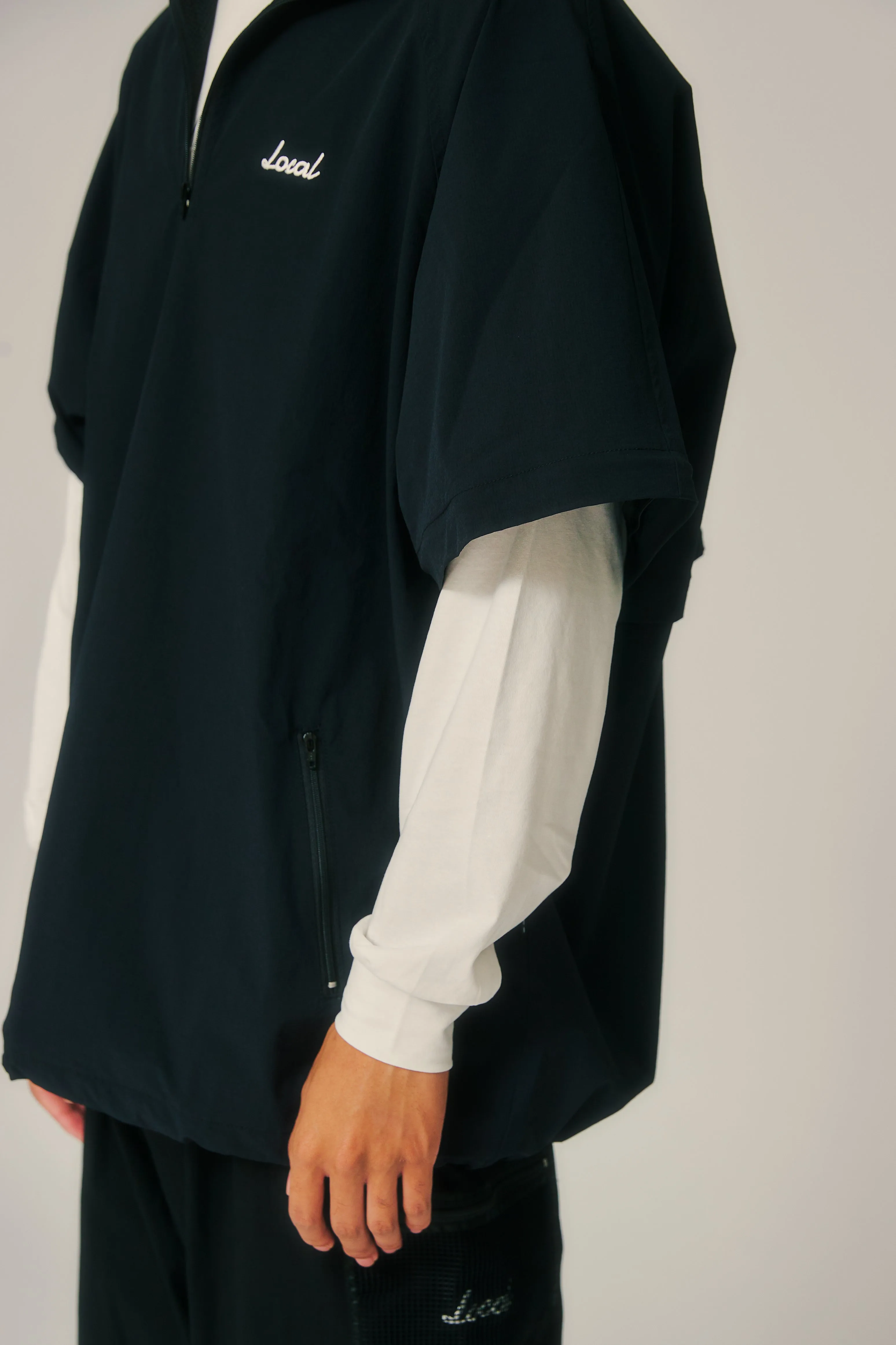 Convertible Stretch Nylon JKT  BLACK