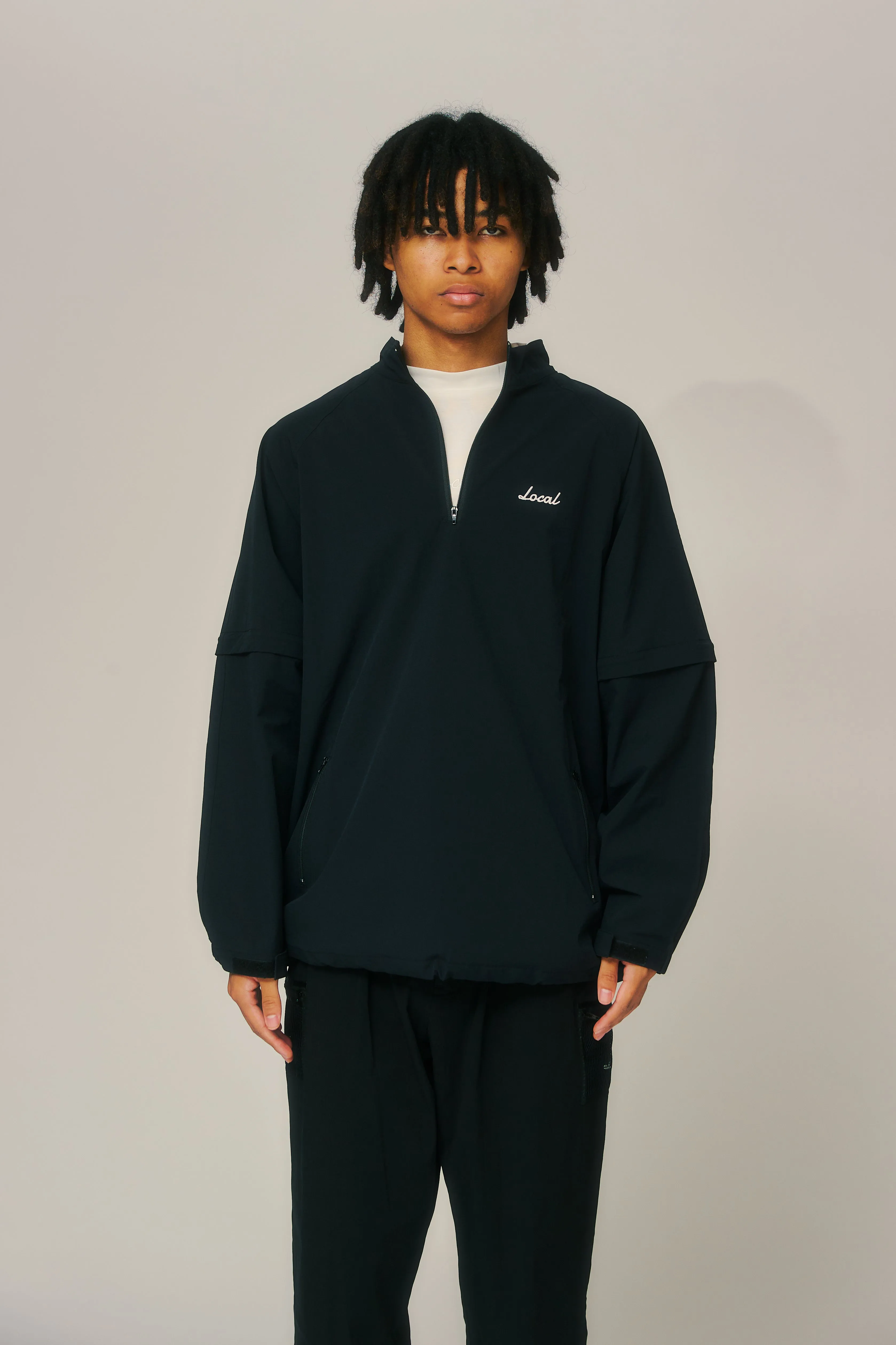 Convertible Stretch Nylon JKT  BLACK