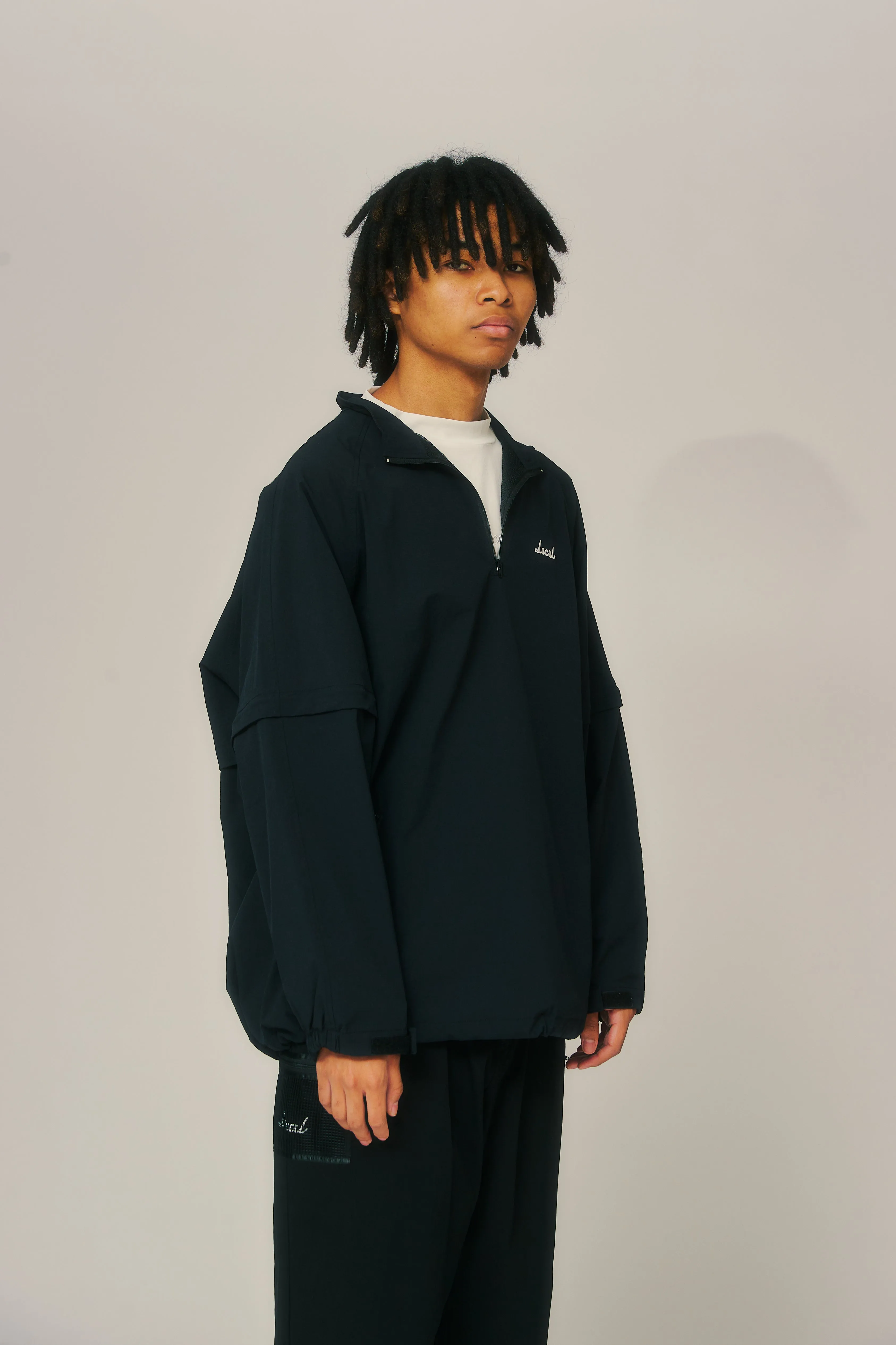 Convertible Stretch Nylon JKT  BLACK