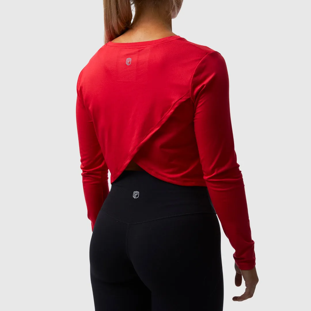 Cross You Off Cropped Long Sleeve (Lava)