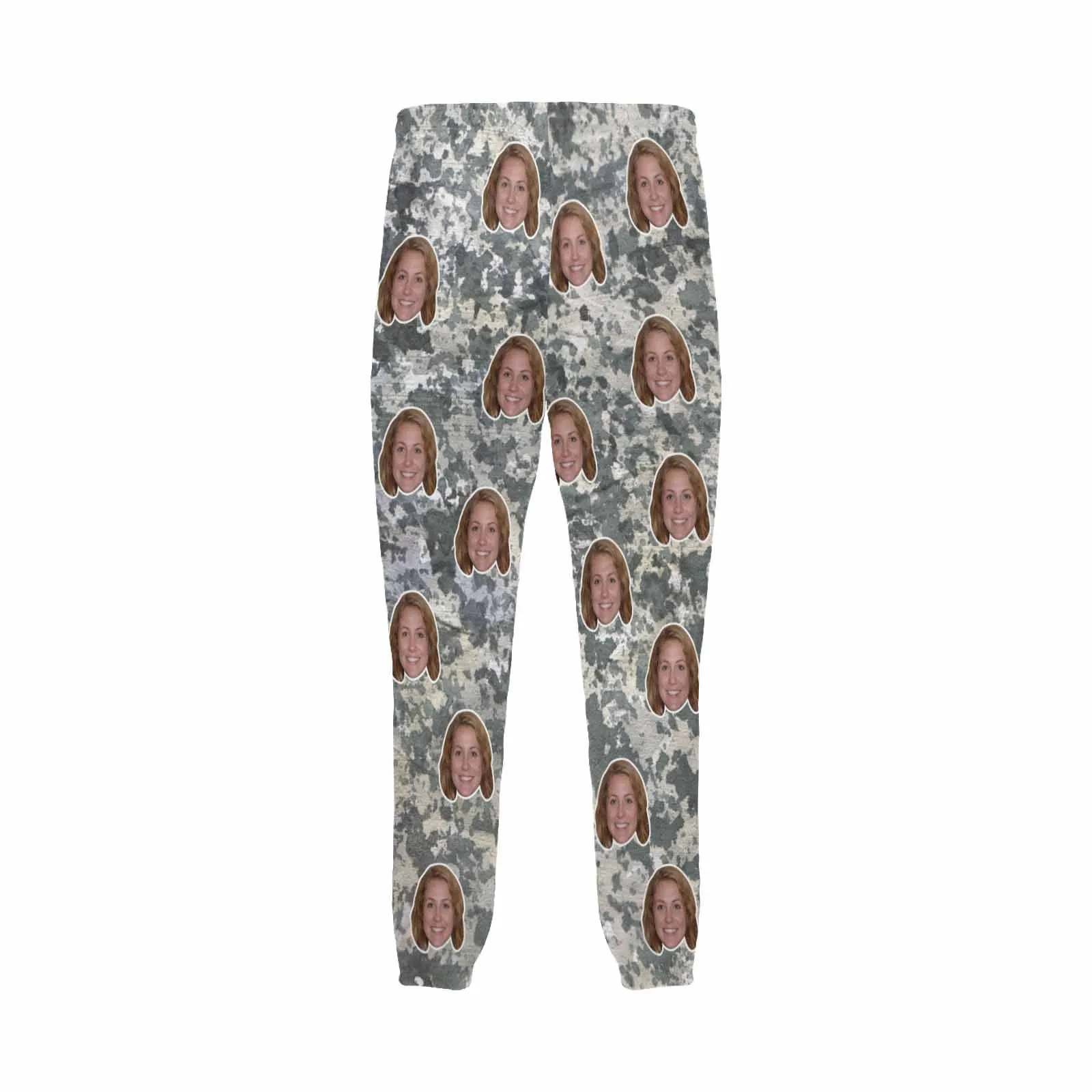Custom Face Grey Sleepwear Personalized Men's Slumber Party Long Pajama Pants