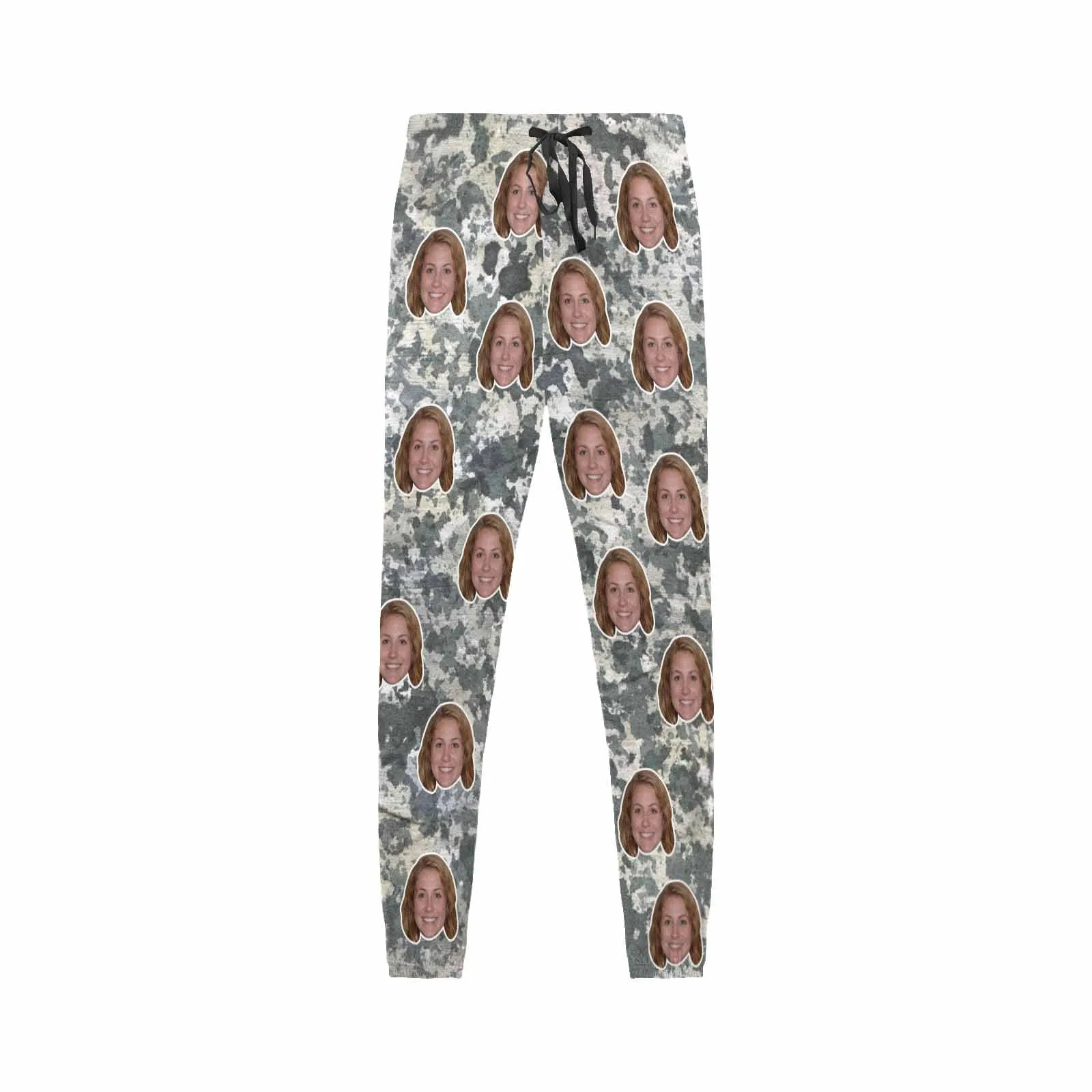 Custom Face Grey Sleepwear Personalized Men's Slumber Party Long Pajama Pants