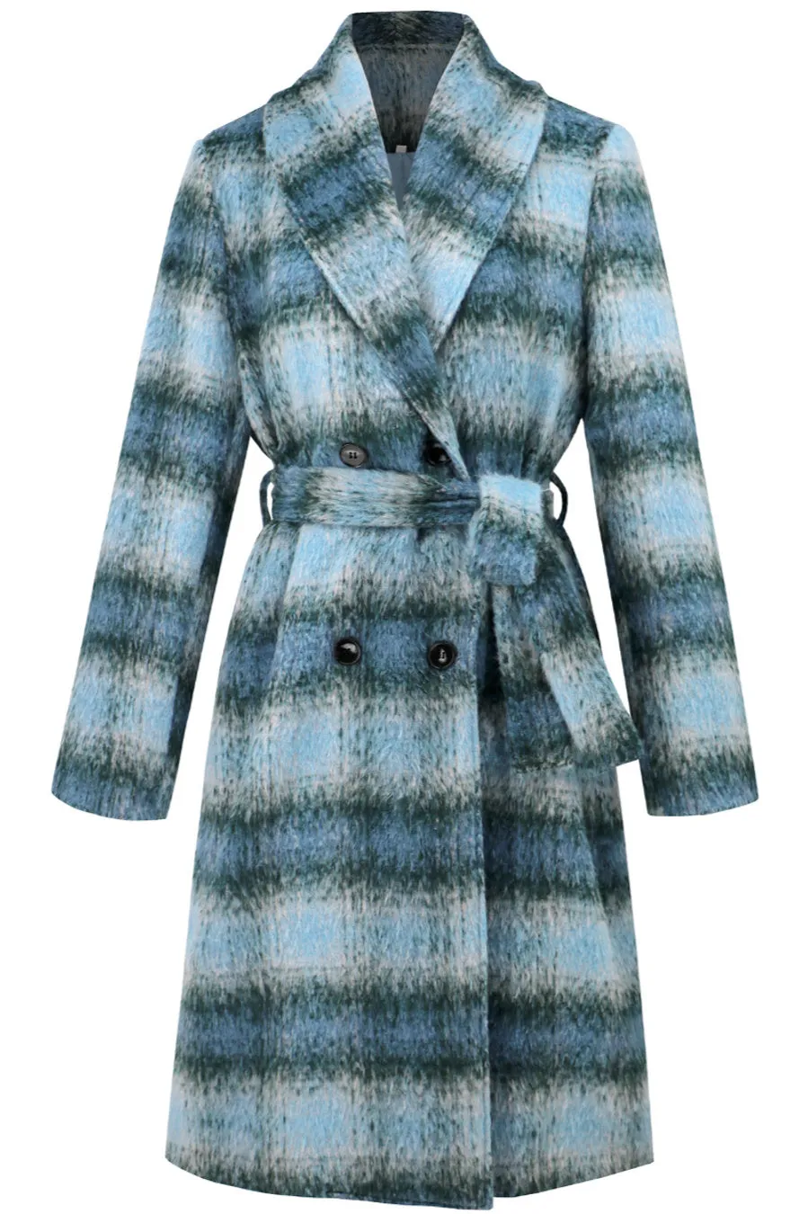 Double Breasted Belted Coat With Lining