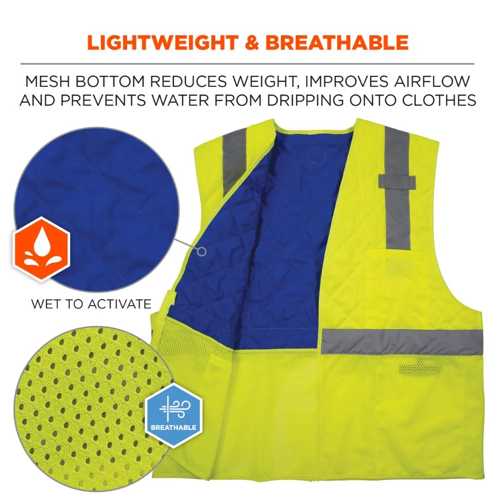 Ergodyne 12715 #6668 XL Lime Class 2 Hi-Vis Safety Cooling Vest