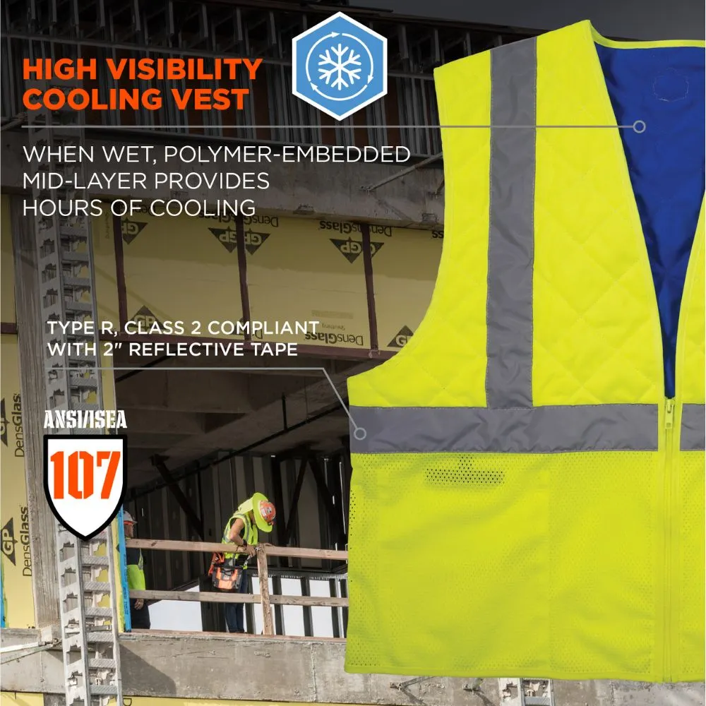 Ergodyne 12715 #6668 XL Lime Class 2 Hi-Vis Safety Cooling Vest