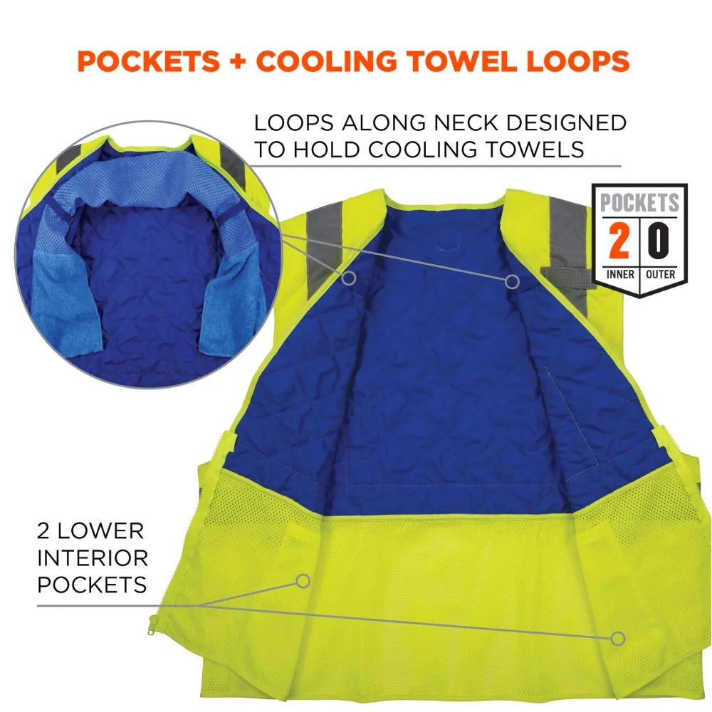 Ergodyne 12715 #6668 XL Lime Class 2 Hi-Vis Safety Cooling Vest