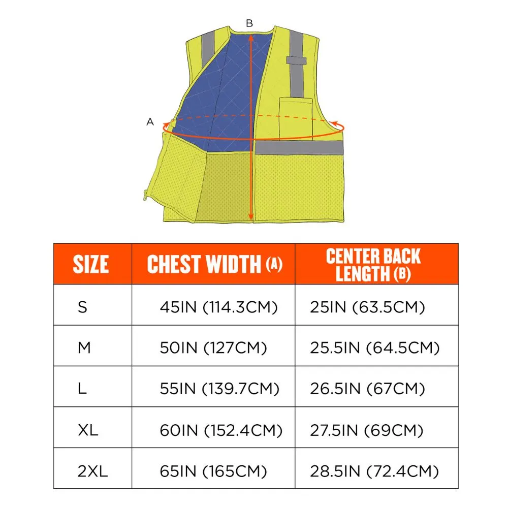 Ergodyne 12715 #6668 XL Lime Class 2 Hi-Vis Safety Cooling Vest