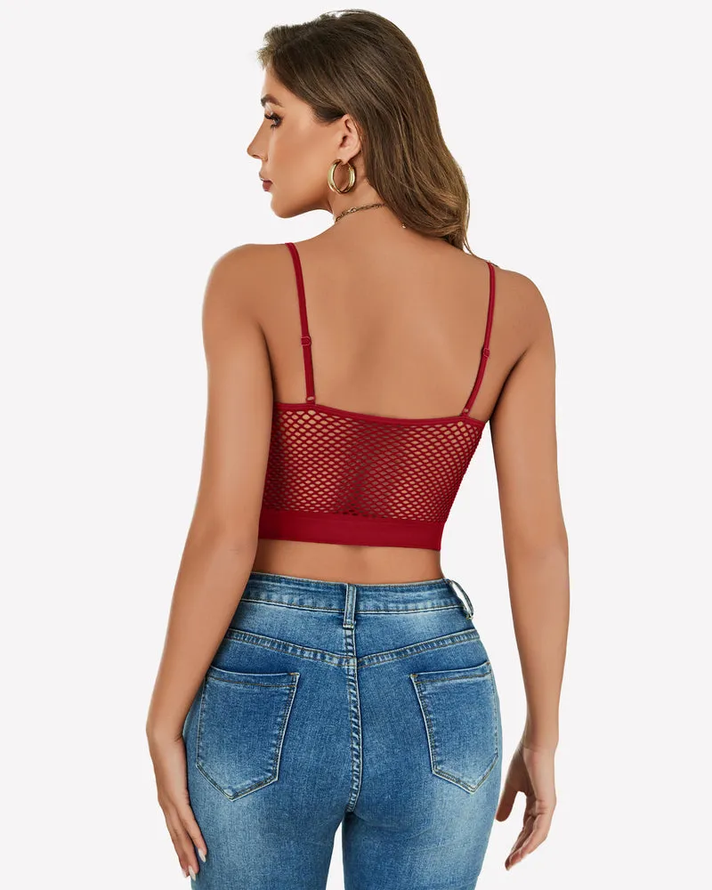 Fishnet Crop Tops Y2k Bralette