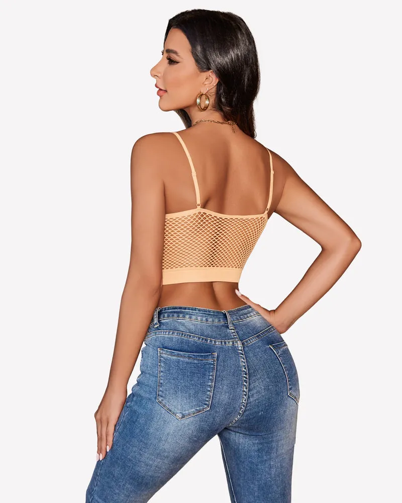 Fishnet Crop Tops Y2k Bralette