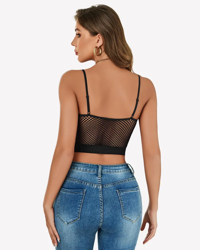 Fishnet Crop Tops Y2k Bralette