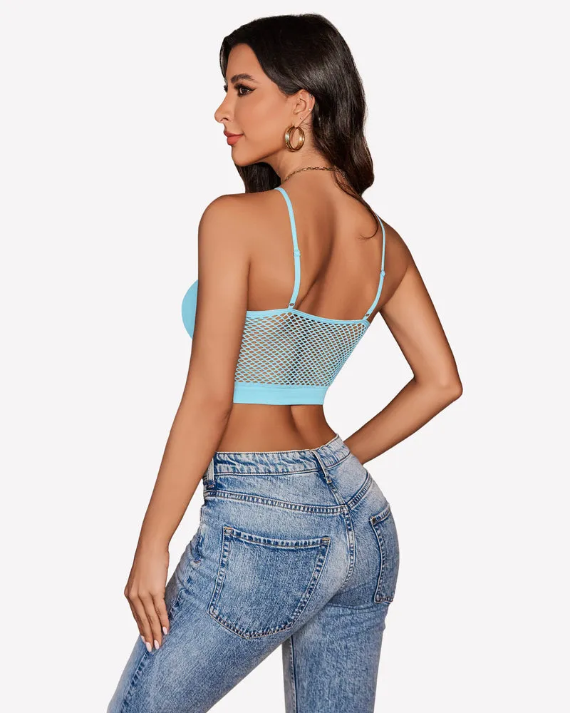 Fishnet Crop Tops Y2k Bralette