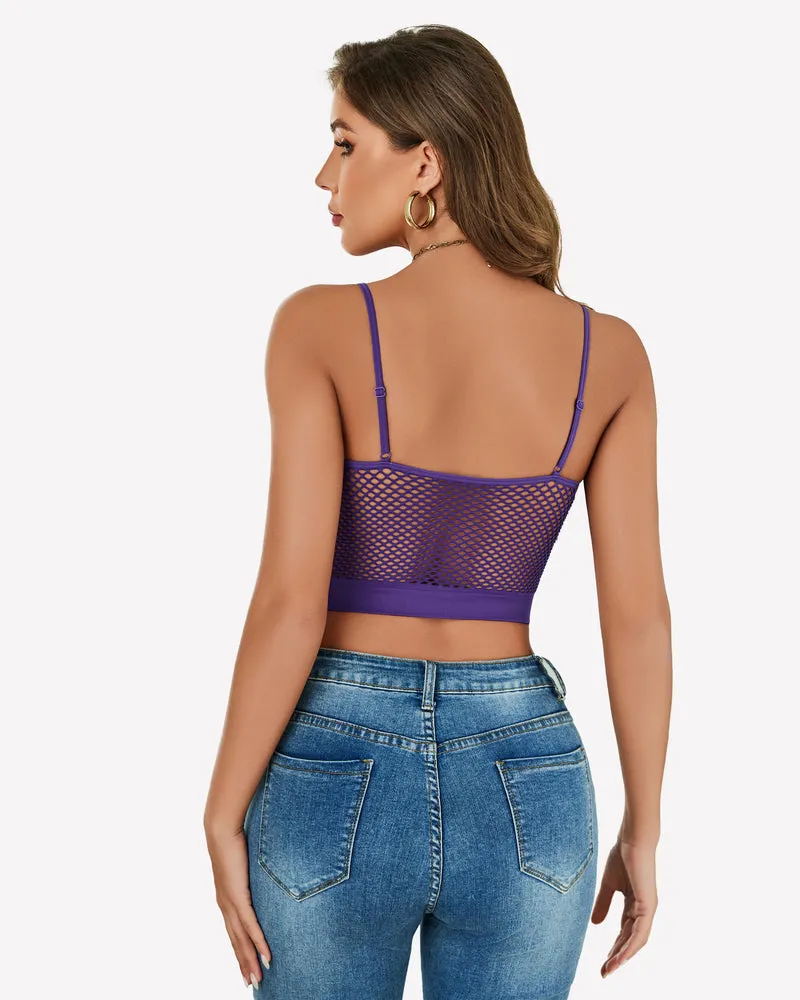Fishnet Crop Tops Y2k Bralette