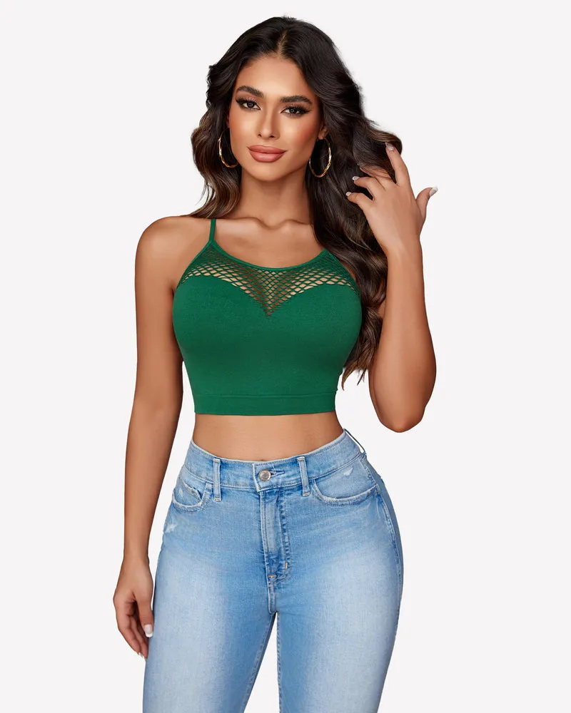 Fishnet Crop Tops Y2k Bralette