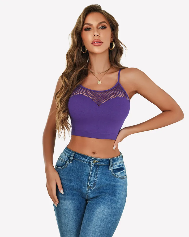 Fishnet Crop Tops Y2k Bralette