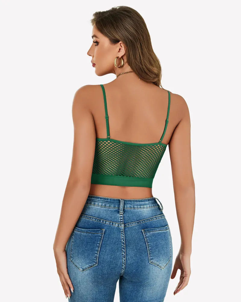 Fishnet Crop Tops Y2k Bralette