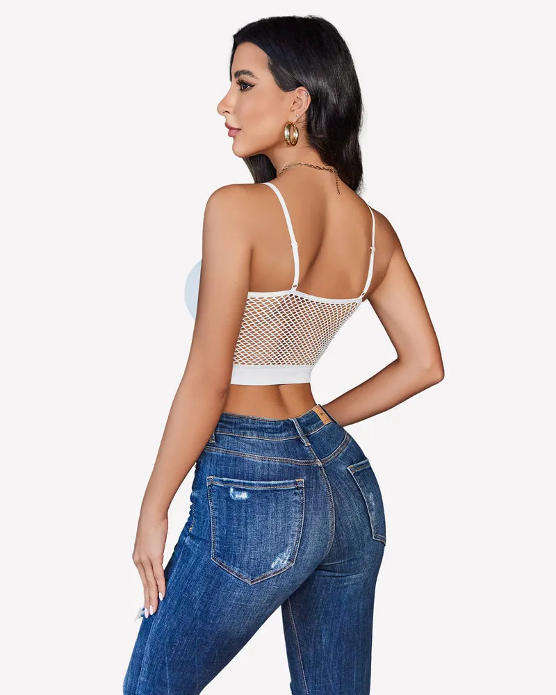 Fishnet Crop Tops Y2k Bralette
