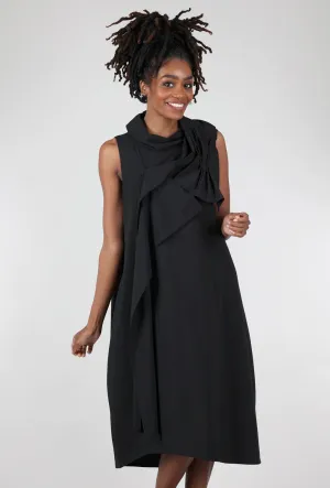 Folds and Tucks Dress, Black