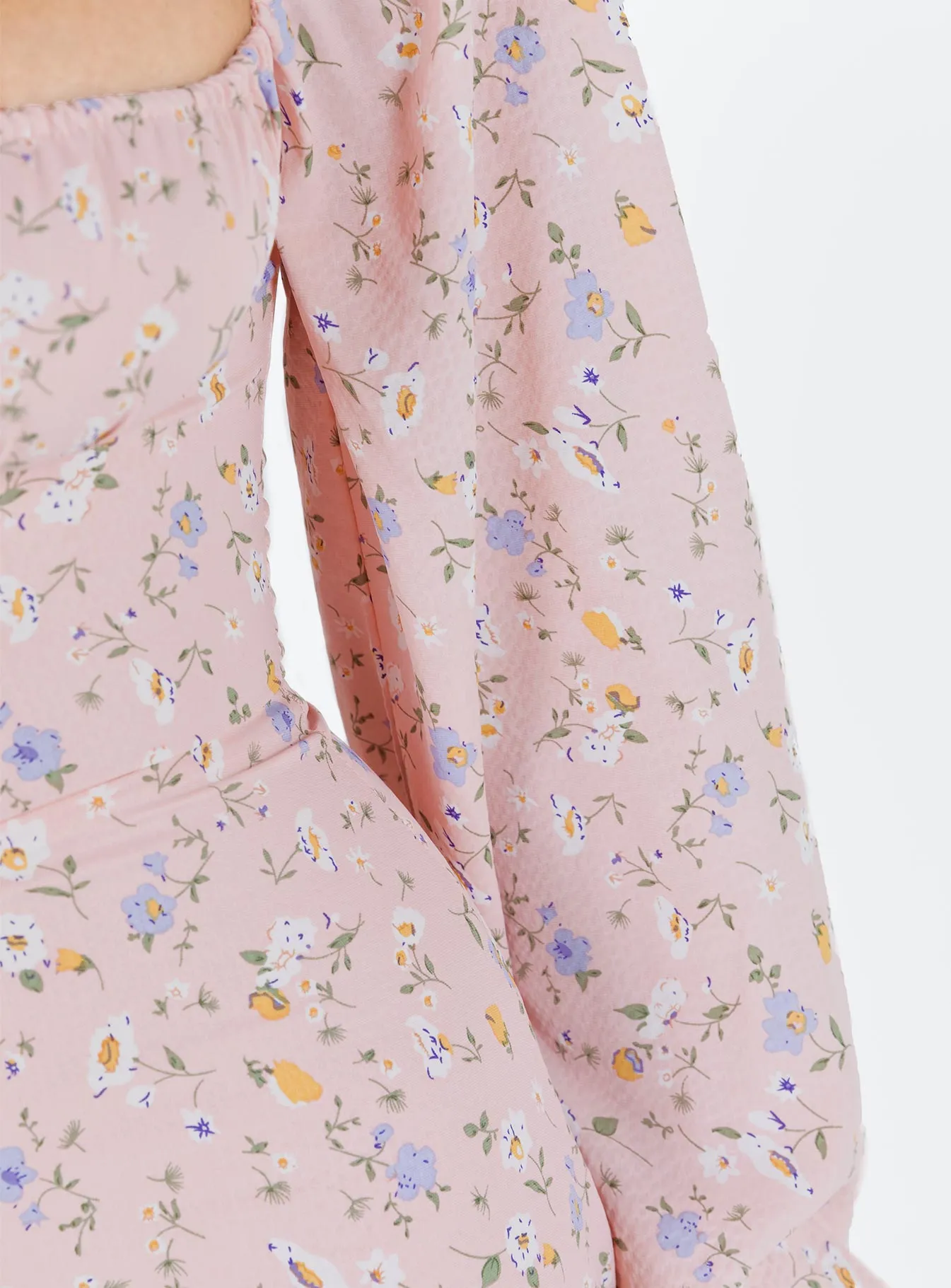 Graner Long Sleeve Mini Dress Pink Floral