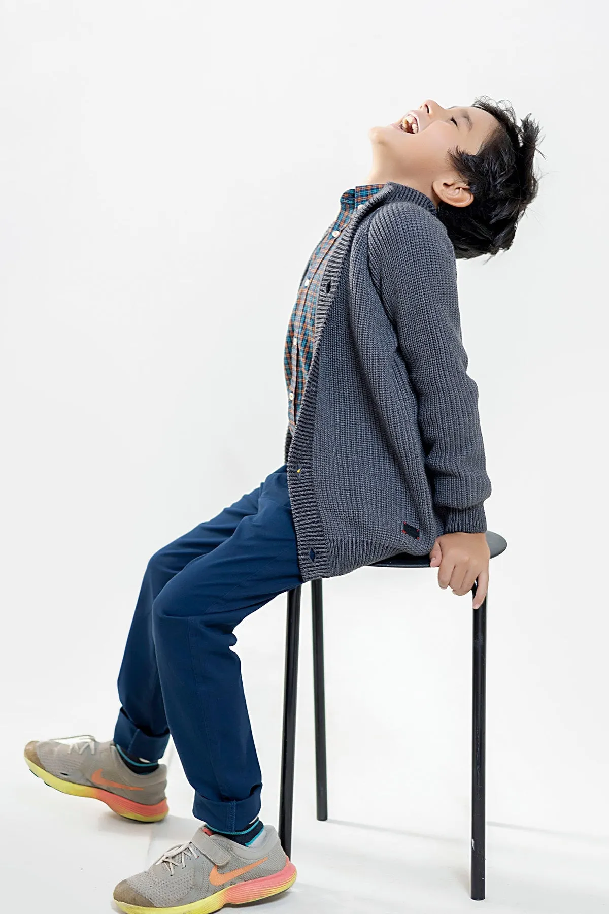 Grey Chunky Casual Knitted Cardigan