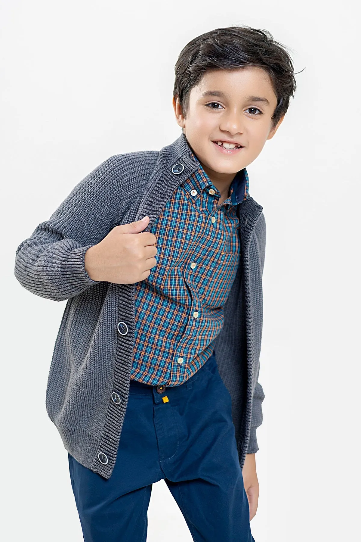 Grey Chunky Casual Knitted Cardigan