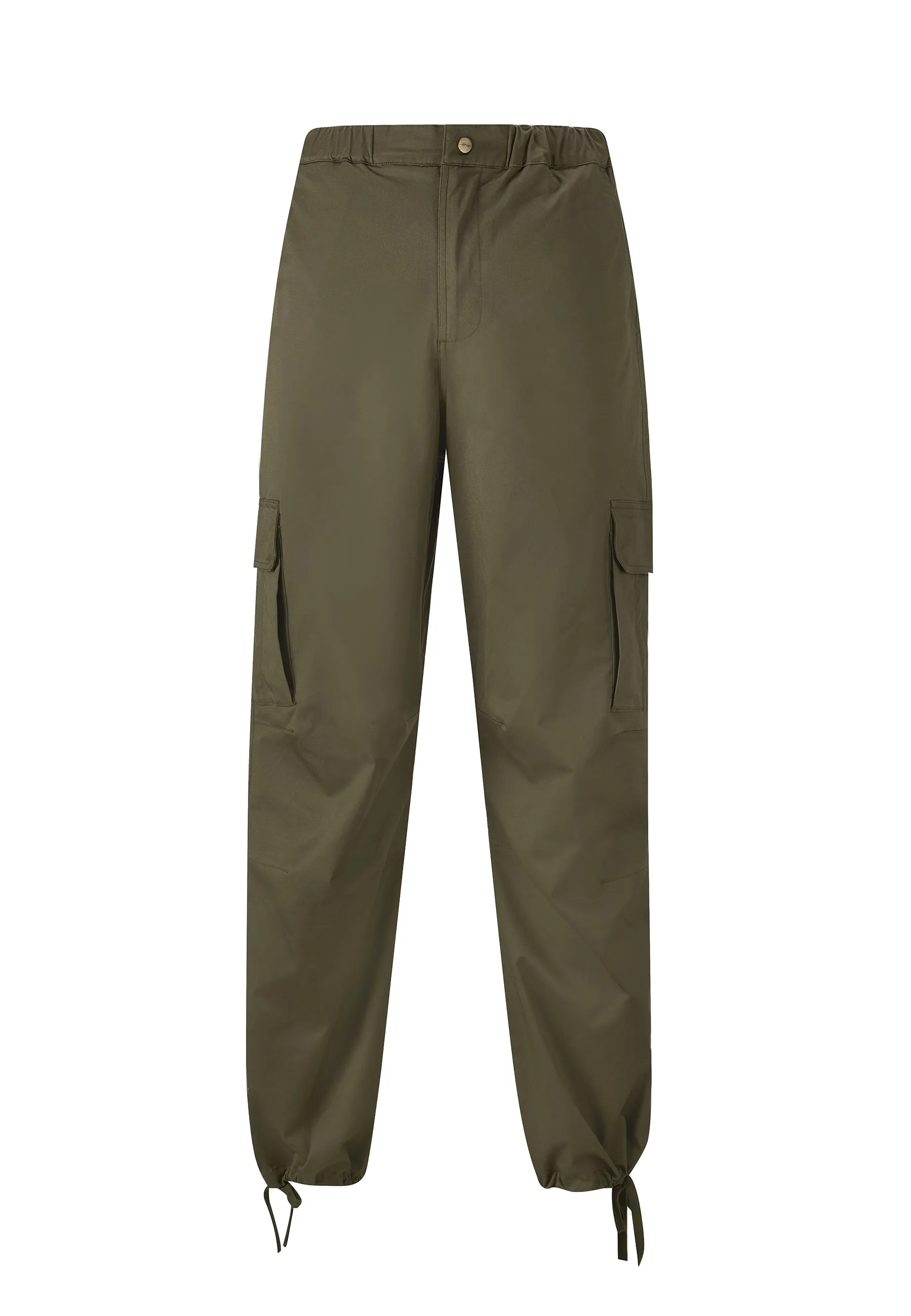 Mens Vintage-Dragon Embroidered Combat Trousers - Green