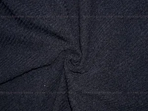 Navy Blue Woven Wool Fabric