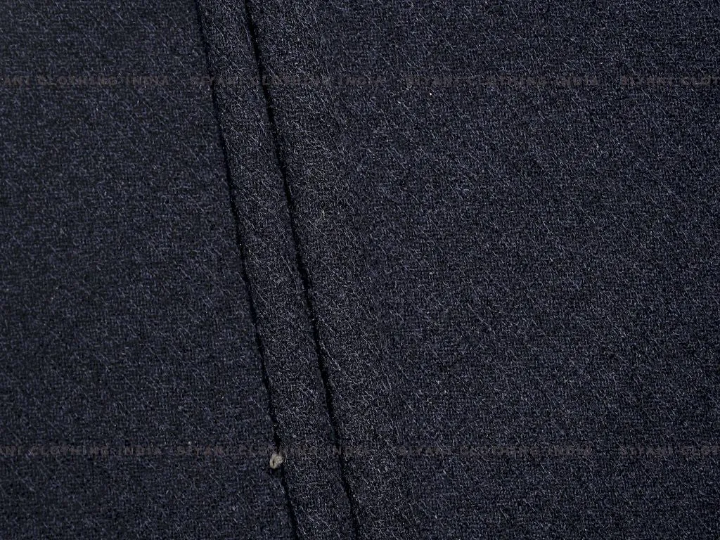 Navy Blue Woven Wool Fabric