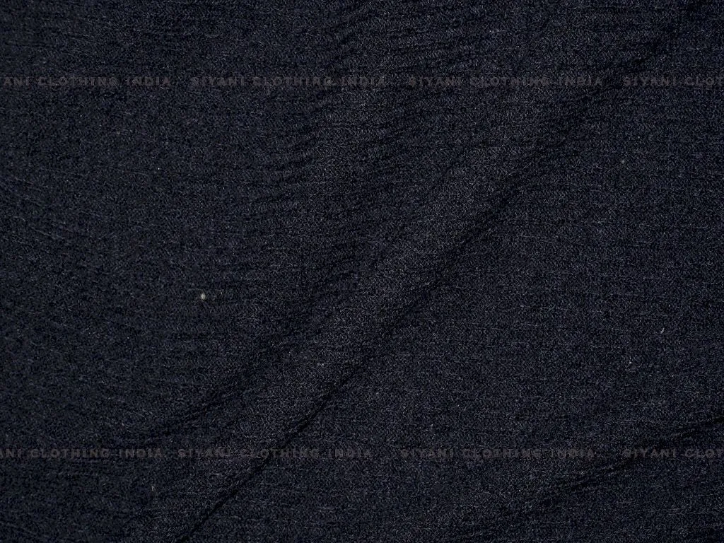 Navy Blue Woven Wool Fabric