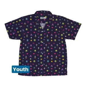 Pixel Art Arcade Video Game Purple Youth Hawaiian Shirt