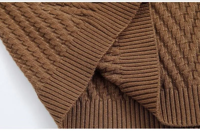 Premium Henley Neck Ribbed Sweater