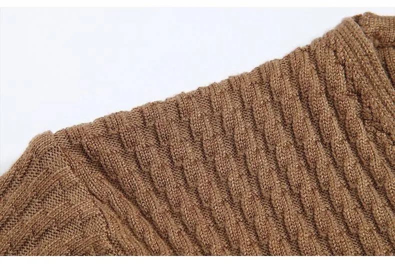 Premium Henley Neck Ribbed Sweater