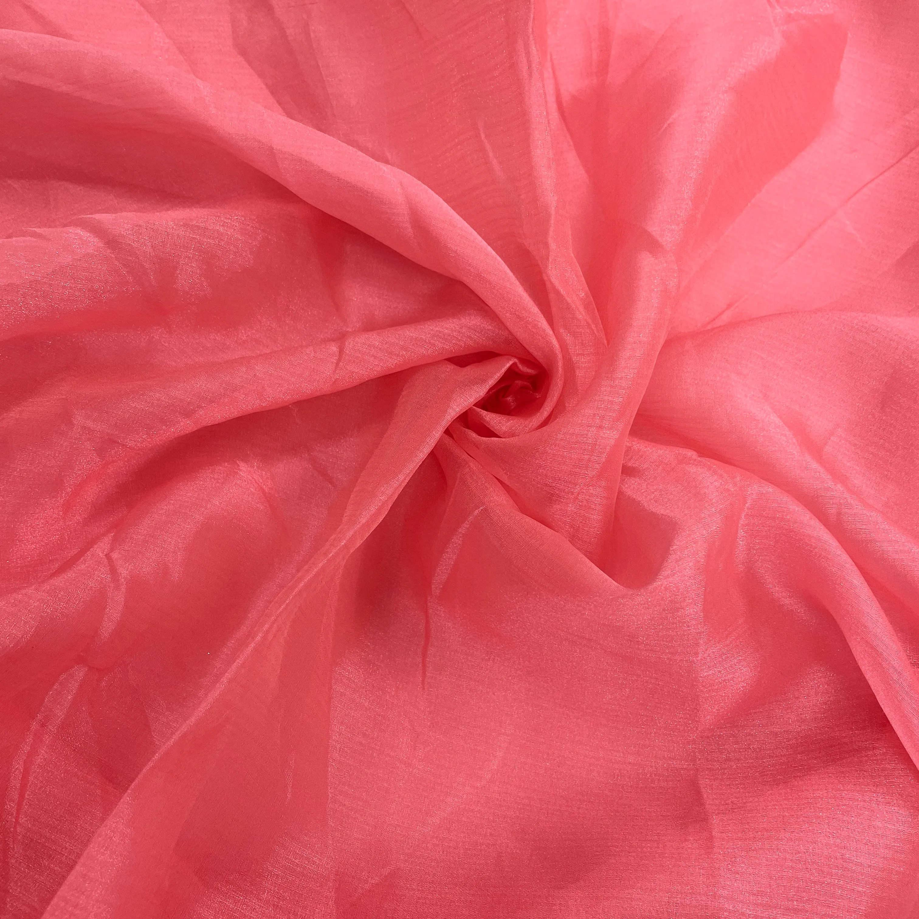 Punch Pink Solid Tissue Fabric