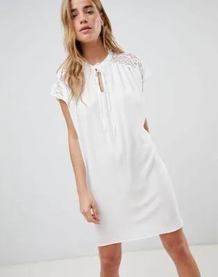 QED London Shift Dress With Lace Insert