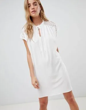 QED London Shift Dress With Lace Insert