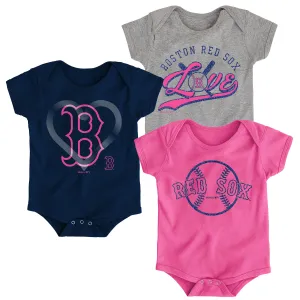 Red Sox Baseball Love Creeper 3-Pack