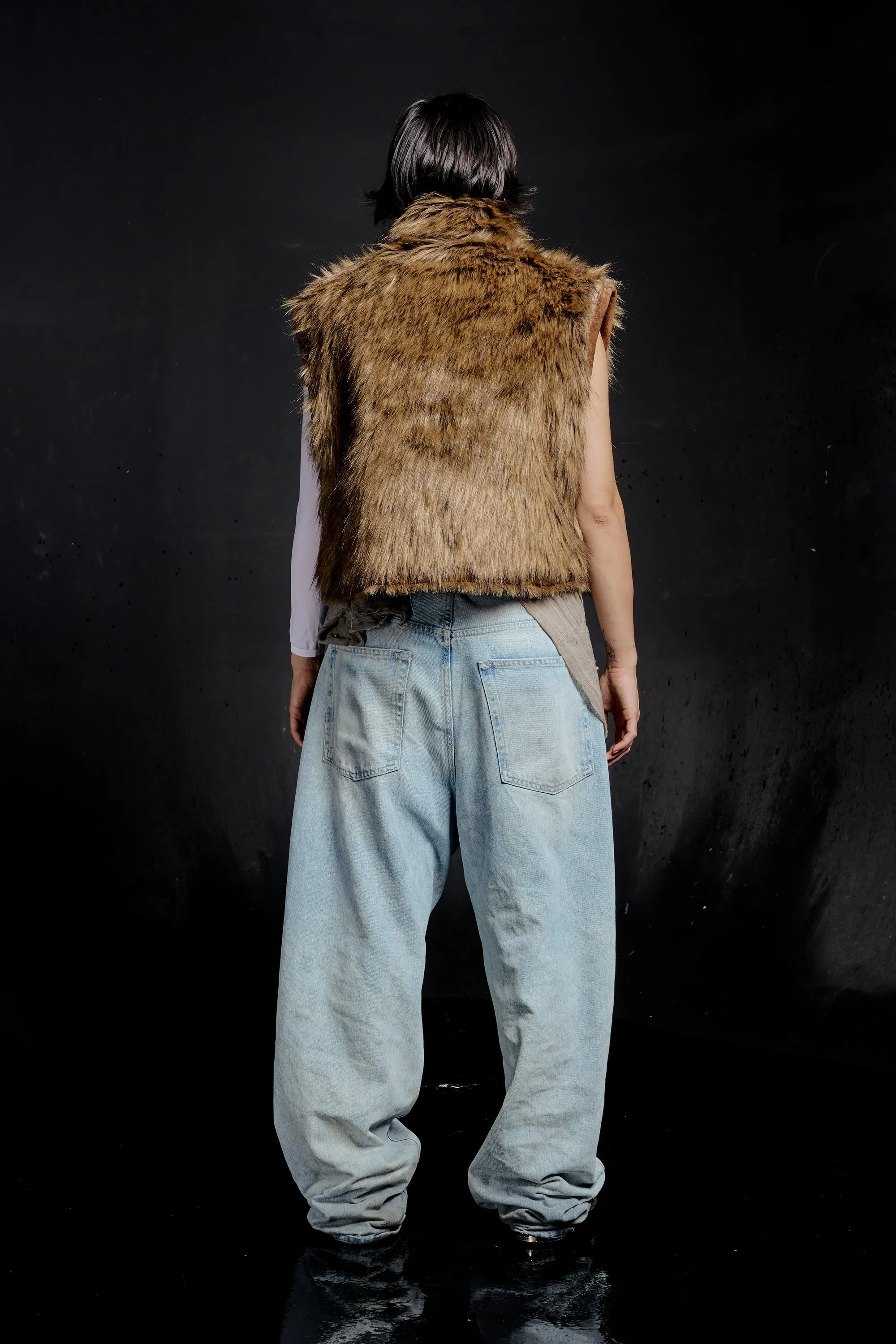 Sable Fur Bomber Jacket in Blonde