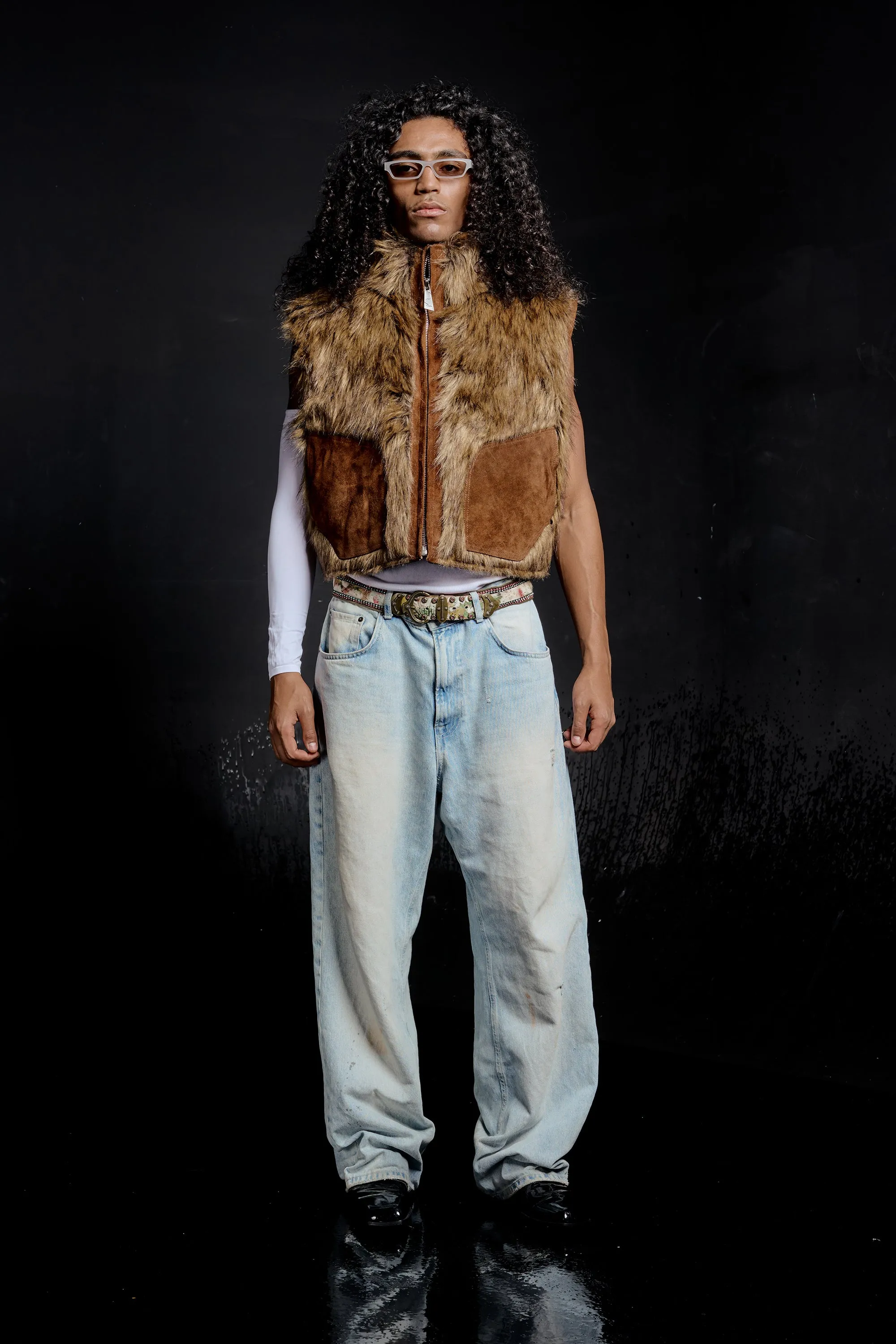 Sable Fur Bomber Jacket in Blonde