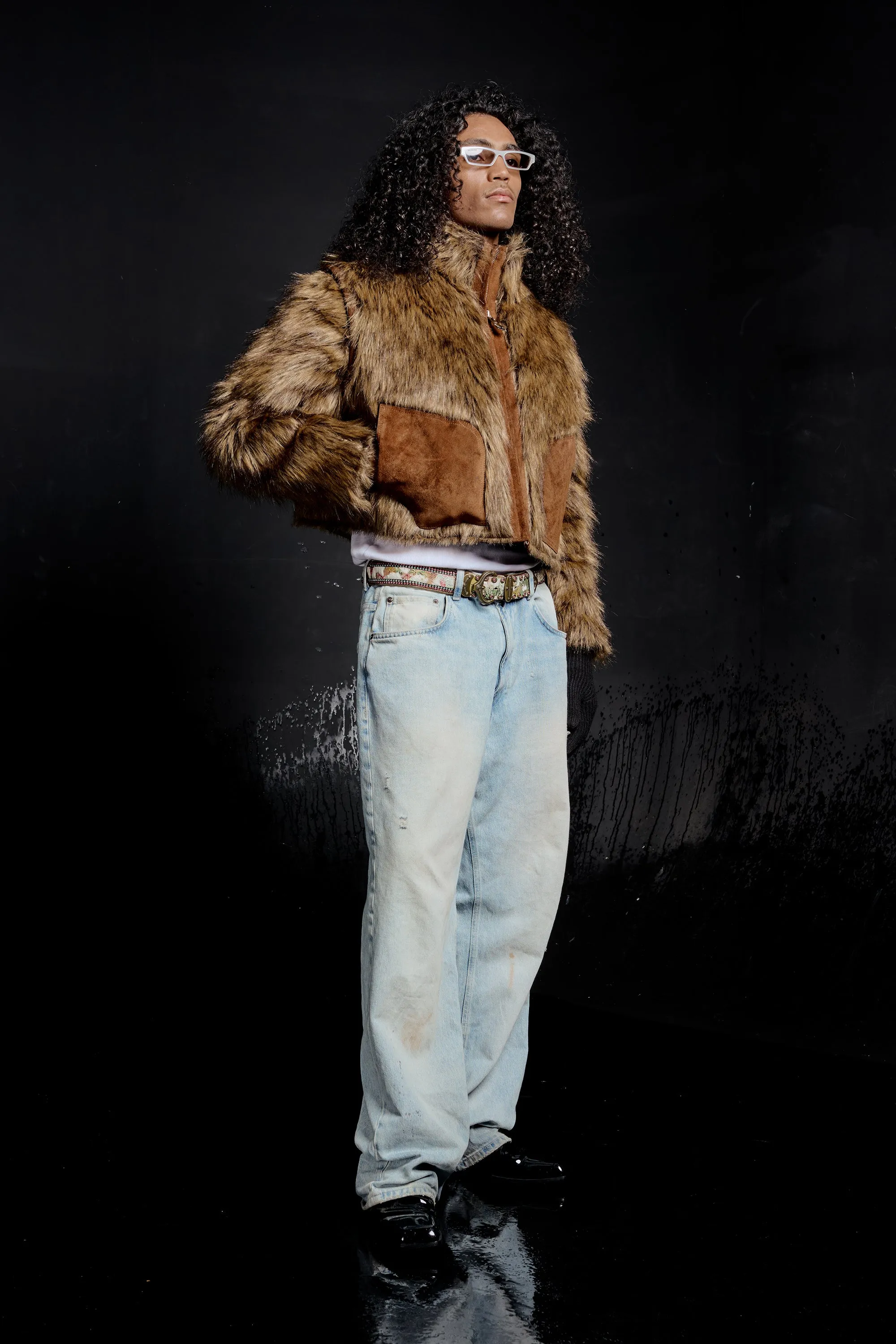 Sable Fur Bomber Jacket in Blonde